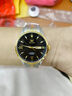 勞力士王子手表男士全自動(dòng)機械表商務(wù)超薄精鋼夜光防水雙日歷男表 間金黑面【升級版】 曬單實(shí)拍圖