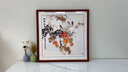 墨派新中式方形玄關(guān)裝飾畫(huà)茶室書(shū)房餐廳飯桌大氣掛畫(huà)客廳走廊壁畫(huà) 柿柿如意 60x60cm晶瓷 柚木色實(shí)木邊框 曬單實(shí)拍圖