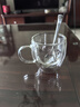 美斯尼 雙層玻璃杯咖啡杯子泡茶杯水杯子早餐牛奶果汁杯辦公家用杯 雙圓杯200ml 曬單實(shí)拍圖