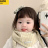 G.DUCKKIDS小黃鴨兒童圍巾秋冬季嬰兒保暖圍脖寶寶防風(fēng)三角巾男童女寶百搭可 小花白標三角巾 黃色 1-8歲 曬單實(shí)拍圖