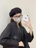 貓人貝雷帽女秋冬季韓版百搭畫(huà)家帽日系復古大頭圍顯臉小蓓蕾帽子 黑色 均碼 55-59CM 曬單實(shí)拍圖