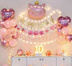 多美憶生日場(chǎng)景布置女孩生日氣球兒童道具氛圍裝飾快樂(lè )桌飄裝扮粉色套餐 曬單實(shí)拍圖