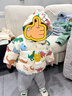 嘟嘟家男童冬裝棉服連帽外套兒童冬季加厚保暖棉衣寶寶休閑滿(mǎn)印棉襖童裝 白底滿(mǎn)印 90 曬單實(shí)拍圖