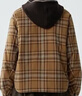 EIN PURE 復古學(xué)院風(fēng)雙面穿格紋箱型棉服短外套女2025早秋新款 咖色 S 曬單實(shí)拍圖