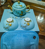 永豐源（auratic）夫人瓷西湖藍 4頭旅行茶具套裝 簡(jiǎn)易茶具便攜式包隨身茶壺泡茶 旅行茶具 4頭 曬單實(shí)拍圖