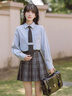 MAGIOPY2025新款女裝美式英倫學(xué)院風(fēng)JK制服西裝襯衣裙子穿搭三件套裝 西裝+襯衣+百褶裙+領(lǐng)帶(不含掛件 S 曬單實(shí)拍圖