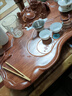 中式整塊實(shí)木茶盤(pán)家用客廳茶臺原木茶臺具立體雕刻仿黑檀花梨托盤(pán) 吉祥臥佛-花梨紋65*40 曬單實(shí)拍圖