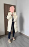 VHLK輕奢潮牌女裝羽絨服女2025冬季新款中長(cháng)款白鴨絨保暖加厚連帽外套 米白色 S (80-120斤左右) 曬單實(shí)拍圖