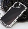 HameeiFace適用于蘋(píng)果iphone 16 pro/15/14/13 時(shí)尚波浪個(gè)性透明防摔手機殼 銀色 蘋(píng)果 iphone 16 曬單實(shí)拍圖