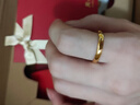 周六福簡(jiǎn)約光圈足金黃金戒指女生日禮物計價(jià)AA012466 活口15號 約3.4g 曬單實(shí)拍圖