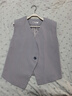 羅蒙（ROMON）馬甲外穿小個(gè)子背心春秋新款時(shí)尚百搭上衣氣質(zhì)顯瘦不規則西裝馬夾 灰色【有里布】 L 建議100-112斤 曬單實(shí)拍圖