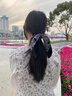 兩世歡劉亦菲同款發(fā)帶夏綁發(fā)2025新款復古法式高級感飄帶發(fā)圈發(fā)繩 黑色雙飄帶 曬單實(shí)拍圖