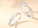 圣蘭馨竹節情侶對戒純銀999足銀戒指活口可調節輕奢生日禮物送男女友 【免費刻字】青梅竹馬對戒 曬單實(shí)拍圖