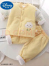 G.duck小黃鴨嬰幼兒衣服寶寶套裝加棉秋冬棉衣套裝分體式衣服純棉內衣春 寶寶加棉套裝(黃色云朵) 90 曬單實(shí)拍圖