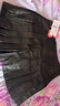 妖精的口袋黑色pu百褶半身裙女2024年冬季新款雙愛(ài)心扣設計短裙子 復古深棕色 L 曬單實(shí)拍圖
