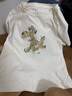 謎秀設計感T恤女2026夏季新款刺繡植絨寬松顯瘦棉混紡多色可選 冰淇淋白 線(xiàn)條小狗 M 曬單實(shí)拍圖