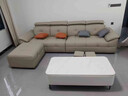 顧菲家居勞倫斯真皮沙發(fā)可調節靠背兩邊扶手帶4個(gè)凳子小戶(hù)型客廳直排沙發(fā) 3米多人位（扶手帶4個(gè)凳子） 【接觸面】2.4mm厚進(jìn)口頭層真皮 曬單實(shí)拍圖
