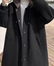 秋冬連帽風(fēng)衣冬季男裝加厚夾棉港風(fēng)寬松百搭毛呢大衣韓版套裝 W60黑色 厚款 【工廠(chǎng)清倉款】 L 曬單實(shí)拍圖