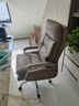凱聯(lián)（KAILIAN）真皮老板椅可躺按摩大班椅商務(wù)辦公椅舒適久坐書(shū)桌椅家用電腦椅子 淺咖色+擱腳 貓爪皮 曬單實(shí)拍圖