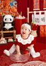 G.DUCKKIDS小黃鴨嬰兒包屁衣春秋長(cháng)袖新生兒連體衣女寶寶公主滿(mǎn)月周歲哈衣 酒紅色夏款 加襪子 66cm 尺碼建議0-3個(gè)月8-12斤 曬單實(shí)拍圖