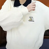 Teenie Weenie小熊女裝磨毛感翻領(lǐng)衛衣美式復古風(fēng)學(xué)院上衣寬松秋裝 乳白色 M (165) 曬單實(shí)拍圖