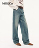 MO&Co.【秦嵐同款神褲】牛仔褲2025秋新品棉質(zhì)鐮刀褲中腰MBE3JENT11 牛仔藍色 建議和客服確認尺碼哦 L 28 建議和客服確認尺碼哦 曬單實(shí)拍圖