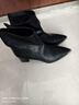 ZHR短靴女氣質(zhì)尖頭英倫風(fēng)女靴通勤風(fēng)粗高跟瘦瘦靴子女 Y1015A黑色 39 曬單實(shí)拍圖