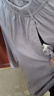 貓人睡衣女士【純棉防螨抑菌】清新條紋帶胸墊可外穿家居服香芋紫L 曬單實(shí)拍圖