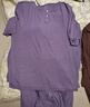 松山棉店小薄荷家居女士服涼感棉5A抗菌短袖長(cháng)褲短袖套裝-葡萄紫XL 曬單實(shí)拍圖