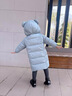 EBAER兒童羽絨服長(cháng)款童裝加厚2024冬季男女童防風(fēng)連帽外套 冰河藍 120 曬單實(shí)拍圖