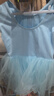 艾舞戈兒童舞蹈服女童芭蕾舞練功裙跳舞軟紗裙蓬蓬裙幼兒中國舞連體服 淺藍-短袖 110 碼（高101-105cm重25-30斤） 曬單實(shí)拍圖