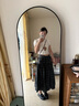 UR2025春季新款女拼接花邊蝴蝶結(jié)系帶短袖開襟襯衫UYY250019 曬單實(shí)拍圖