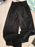 betu女裝2025夏季新款休閑闊腿褲垂順高腰百搭西裝褲褲子2507T43 黑色 S 曬單實(shí)拍圖
