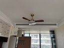 雷士（NVC）風(fēng)扇燈 新中式吊扇燈中古風(fēng) 餐廳客廳高顯指吊燈遙控一級能效省電 似錦3葉/60W全光譜/吊桿智控款 曬單實(shí)拍圖