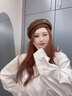 蕉京貝雷帽 女秋冬 毛呢帽子 時(shí)尚百搭顯臉小復古鴨舌報童帽 貝雷帽 【小熊-咖色】 曬單實(shí)拍圖