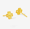 周六福愛(ài)心四葉草黃金耳釘女足金生日禮物計價(jià)A0921140 約1.18g 一對 曬單實(shí)拍圖