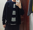 哈吉斯（HAZZYS）男裝 秋冬款毛衣外套棉/羊毛混紡針織開(kāi)衫男ABYZD0CCX22 深藏青色DN XL （180/100A 50） 曬單實(shí)拍圖