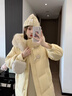 溫格芳羽絨棉服女中長(cháng)款2025冬季新款韓系加厚棉衣外套過(guò)膝保暖毛領(lǐng)棉襖 雪梨黃 M 曬單實(shí)拍圖