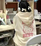 Hello Kitty2025春秋新款女童韓版衛衣連帽女大童卡通凱蒂貓印花開(kāi)衫拉鏈外套 春秋薄款杏色【前后印DKHT哈嘍貓 140 cm 曬單實(shí)拍圖