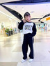 優(yōu)優(yōu)1點（Yoyo one）女童運動褲兒童春秋款2025新款秋季休閑闊腿褲女大童衛(wèi)褲秋裝褲子 15186黑色【升級款-耐磨耐穿】 160 曬單實拍圖