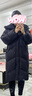 艾萊依泡芙羽絨服女2025冬季長(cháng)款時(shí)尚可拆針織領(lǐng)加厚鴨絨外套 月夜黑S 曬單實(shí)拍圖