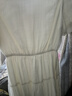 香影白月光v領(lǐng)連衣裙女2026夏裝新款泡泡袖萊賽爾天絲白色收腰裙 米白 M 160/84A/95-110斤 曬單實(shí)拍圖