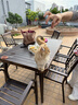莫 家戶(hù)外家具鑄鋁桌椅室外院子戶(hù)外桌椅露臺別墅庭院桌椅休閑鐵藝桌椅 6+150cm長(cháng)桌 曬單實(shí)拍圖