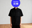 卡賓男裝LOGO印花休閑襯衫短袖24夏新款寬松商場(chǎng)同款H2243111001 煤黑色01 M /170/48 曬單實(shí)拍圖