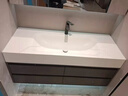 浴室柜陶瓷一體盆洗手盆柜組合一體衛生間洗漱臺面洗臉盆巖板定制 【兔寶寶ENF級】智能鏡柜+巖板熱彎一體盆 120cm(送貨上門(mén)包安裝+18mm多層實(shí)木板+悍高鉸鏈) 曬單實(shí)拍圖