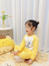 史努比（SNOOPY）兒童秋冬純棉保暖內衣套裝男童女睡衣秋衣秋褲 米/黃 彈琴 120 曬單實(shí)拍圖