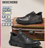 斯凱奇（Skechers）閃穿鞋男士商務(wù)鞋秋季薄款一腳蹬德比鞋軟底上班通勤休閑鞋205353 曬單實(shí)拍圖