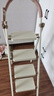全品屋梯子家用梯人字梯加厚鐵梯折疊梯子樓梯多功能梯子登高梯室內梯子 米色加厚【四步梯】升級安全卡扣 曬單實(shí)拍圖
