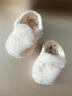 路讓宋 嬰兒襪 新生兒秋冬季加厚加絨毛絨腳套軟底步前鞋寶寶保暖學(xué)步鞋 十字花棕色腳套（L）12CM 1雙 6-12月 曬單實(shí)拍圖