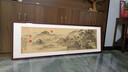 探時(shí)光唐伯虎字畫(huà)山水畫(huà)國畫(huà)現代中式客廳沙發(fā)裝飾畫(huà)書(shū)房辦公室靠山掛畫(huà) 唐伯虎 - 松崖別業(yè)圖 200*80cm（大氣磅礴） 實(shí)木框+安徽熟宣宣紙+卡紙+高透有機玻璃 曬單實(shí)拍圖